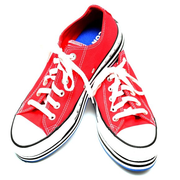 CONVERSE Red Chuck Taylor All Star (CTAS) Platform Layer Low Profile Oxford - Picture 10 of 15